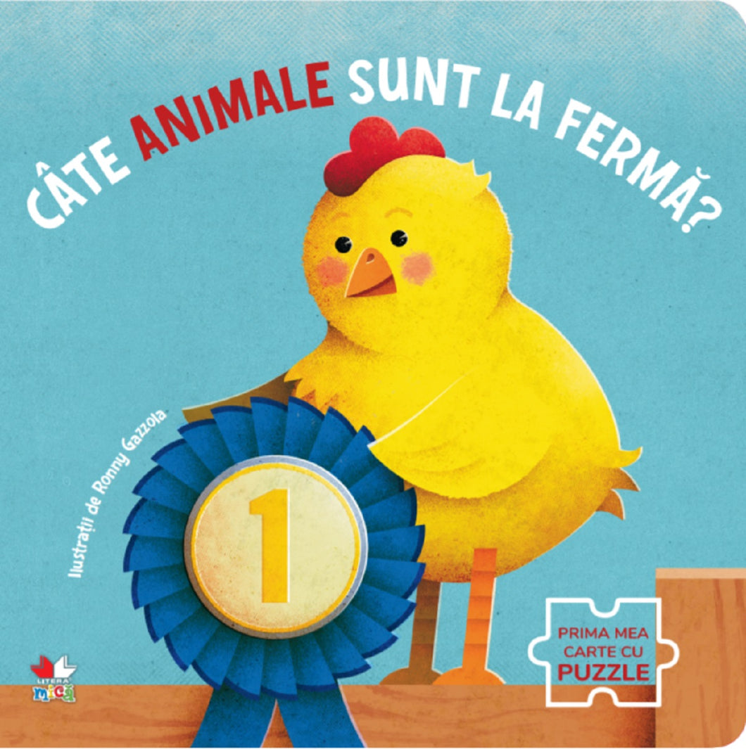 CATE ANIMALE SUNT LA FERMA PRIMA MEA CARTE CU PUZZLE