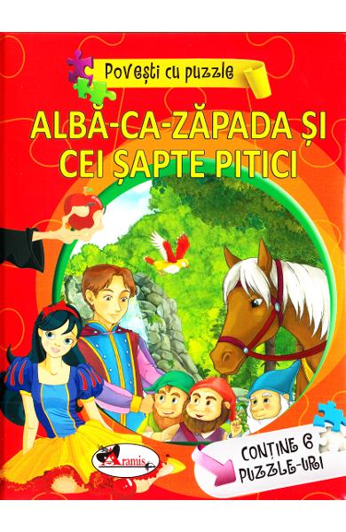 ALBA CA ZAPADA SI CEI SAPTE PITICI POVESTE CU PUZZLE