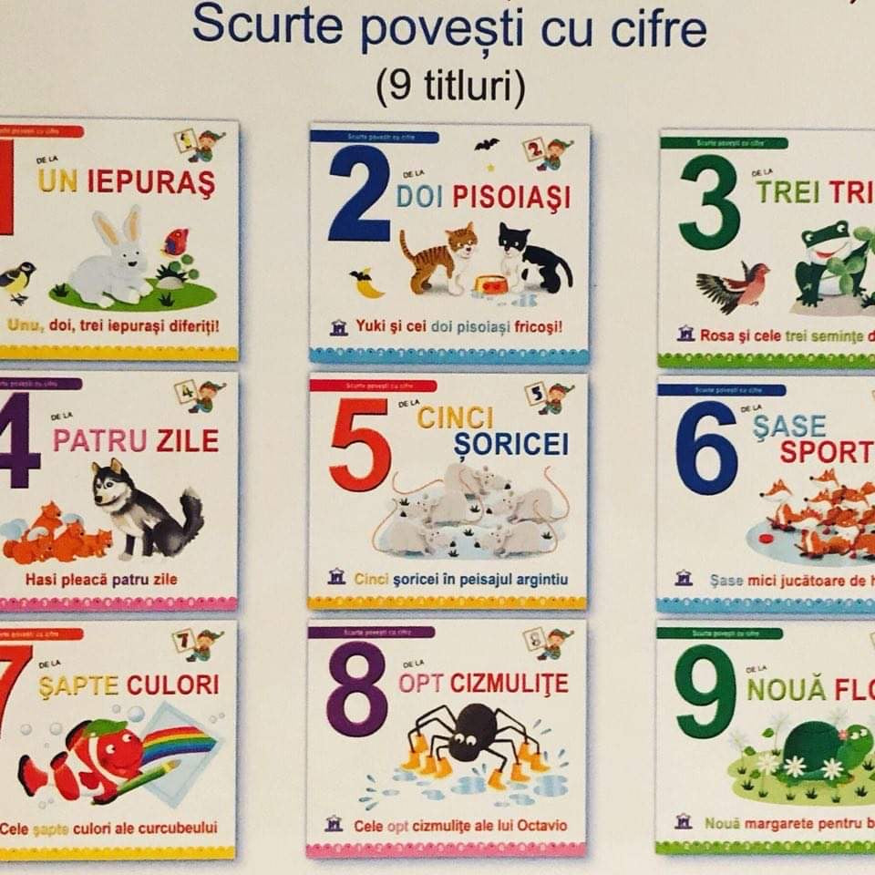 set 9 carti numerele